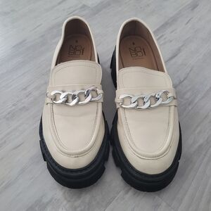 Nobo Cream Loafers with Chain Detail